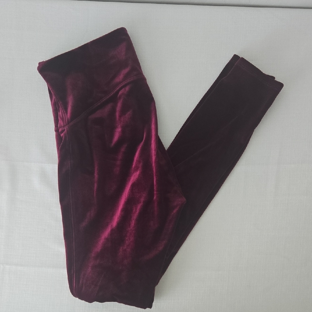 SPANX Black and Burgundy Leggings